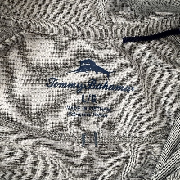 Tommy Bahama 1/4 Zip Pullover Men's Large Light Gray Pullover Marlin Mock Neck - Picture 3 of 6